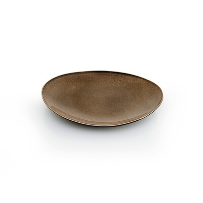 Yegam - Flacher Teller 22 cm Rustic  Grau