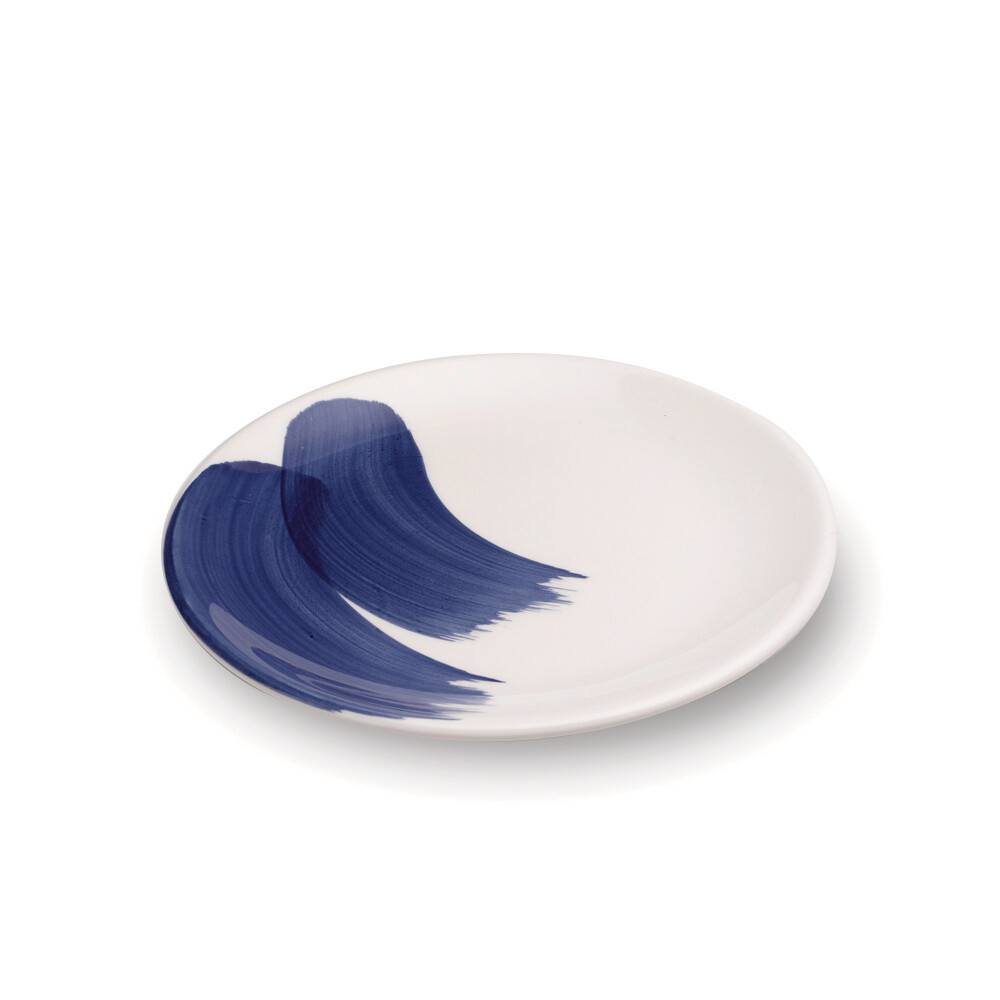 Zafferano - Piatto dessert - Li pescetti - Decoro onda - Blu