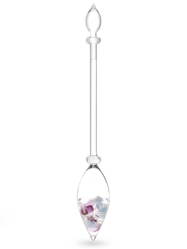 Tirolix - Glas pendel mit Amethyst - Aquamarin - Bergkristall 350 mm