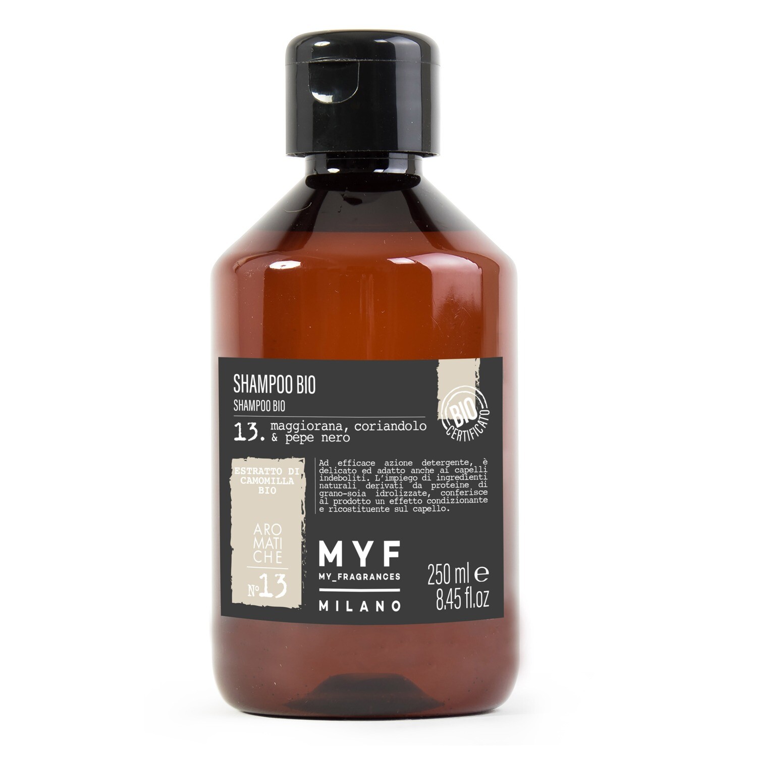 MYF - Shampoo 250 ML Maggiorana, Coriandolo & Pepe Nero
Bio Certificato