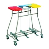 Qu4tro - Carrello Portabiancheria con supporto per tre Sacchi con pedale 990x540x950