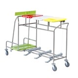 Qu4tro - Carrello portasacco combinato per biancheria e rifiuti 1574x600x980