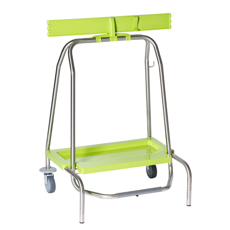 Qu4tro - Carrelli Portasacco Rifiuti capacità 40l Verde 2 ruote 580x480x760