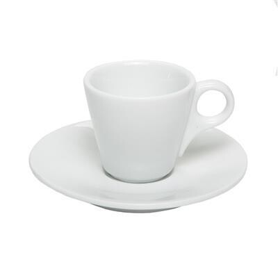 Tirolix - Tazza Caffè Conica Con Piatto 7,5 cl Breakfast Bianco