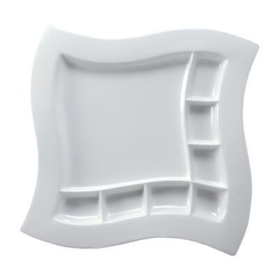 Tirolix - Quadratischer Wellenteller mit Fächern 35x35 cm Plates