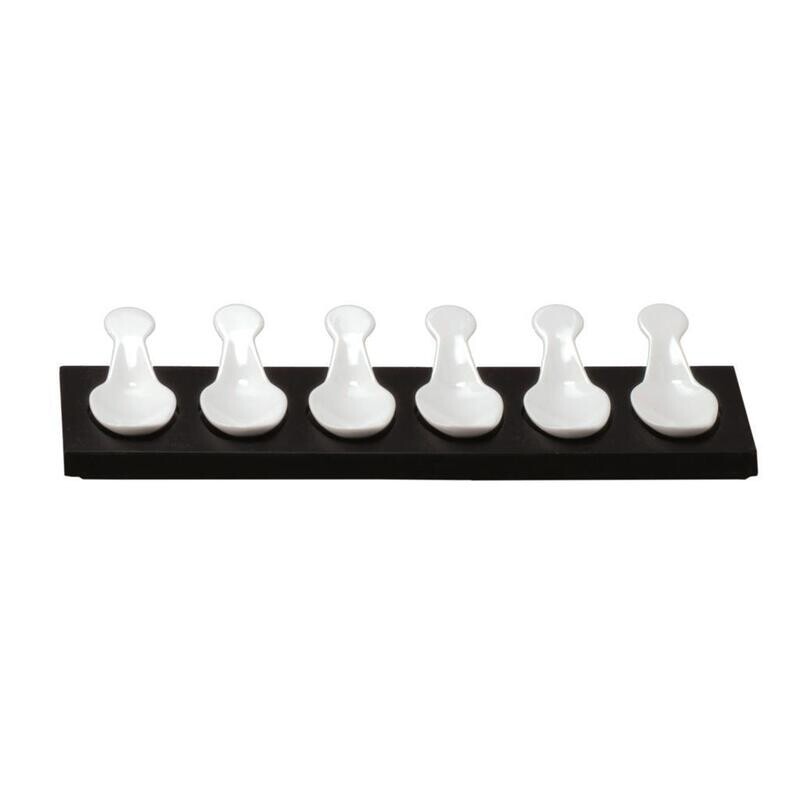 Cucchiai Appetizer Con Supporto Legno 32 x 11 cm - Tirolix