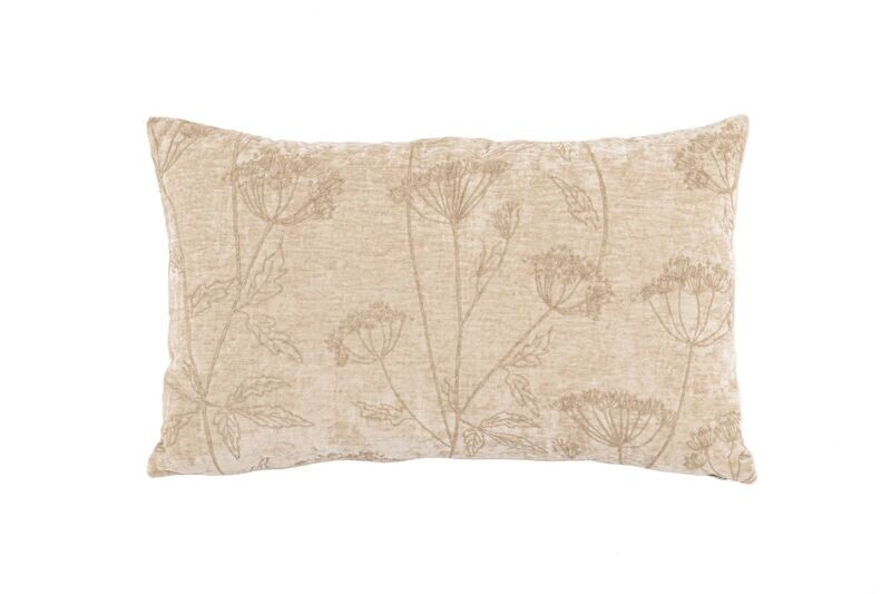 Cuscino con stampa fiori 30 x 50 cm Crema - Tirolix