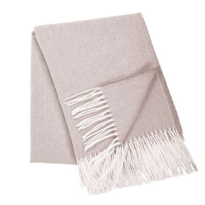 Plaid con frange 130 x 170 cm Taupe - Tirolix