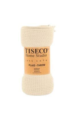 Coperta piccola a nido d&#39;ape 130 x 170 cm Crema - Tirolix