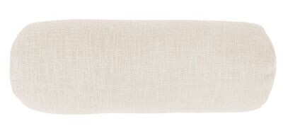 Cuscino in cotone slub cilindrico 15 x 45 cm Crema - Tirolix