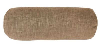Cuscino in cotone slub cilindrico 15 x 45 cm Beige - Tirolix