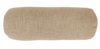 Cuscino in cotone slub cilindrico 15 x 45 cm Sabbia - Tirolix
