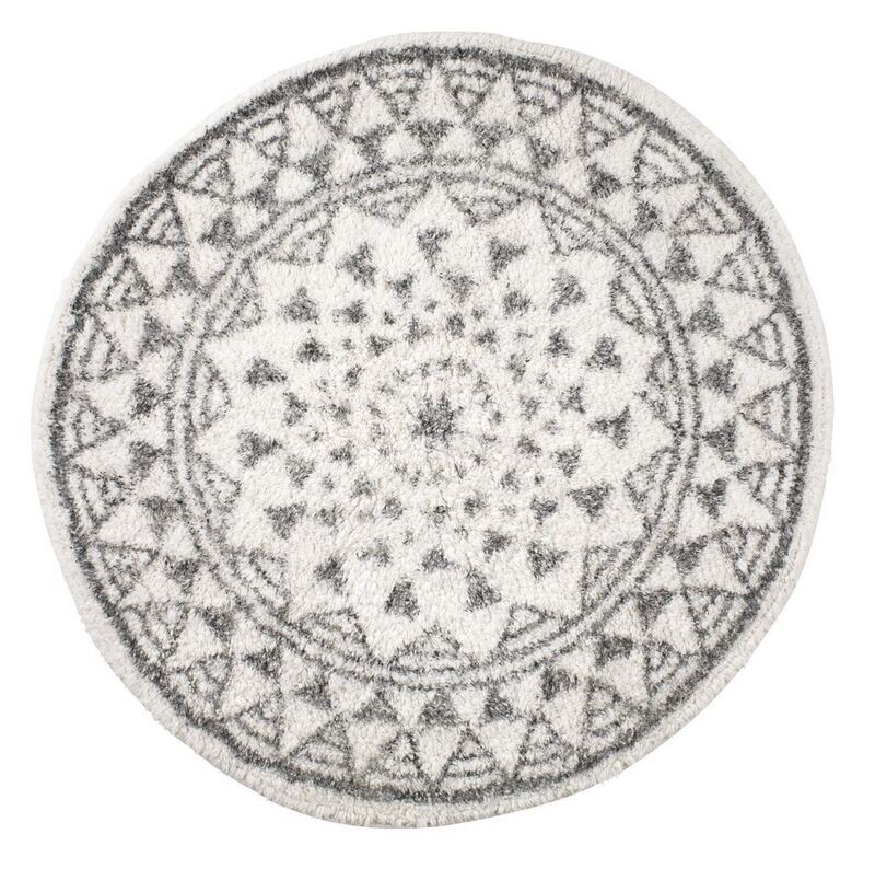 Tappeto Motivo Mandala 65cm Bianco/Grigio - Tirolix