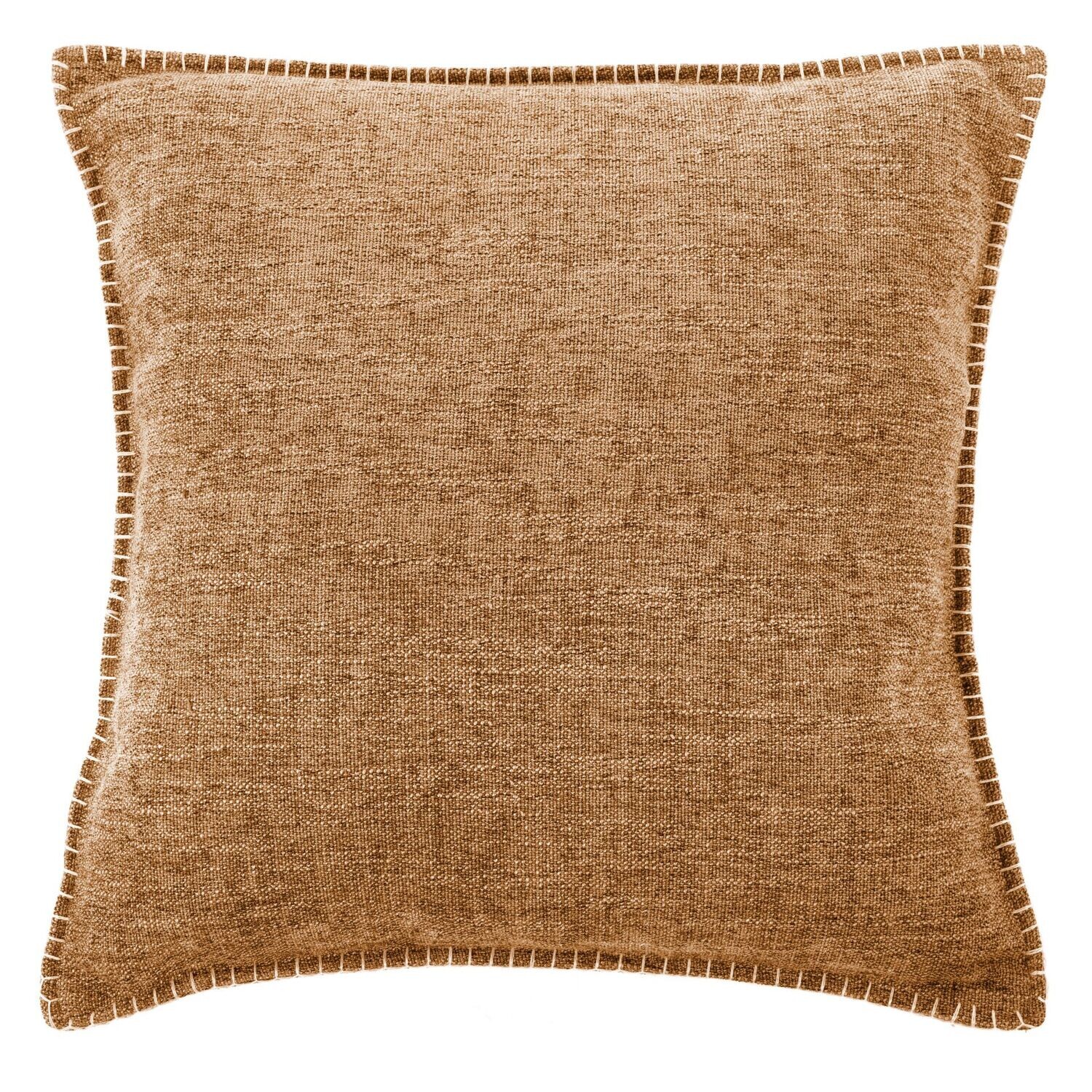 Cuscino con bordi ricamati 45 x 45 cm Marrone Chiaro - Tirolix
