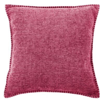 Cuscino con bordi ricamati 45 x 45 cm Fucsia - Tirolix