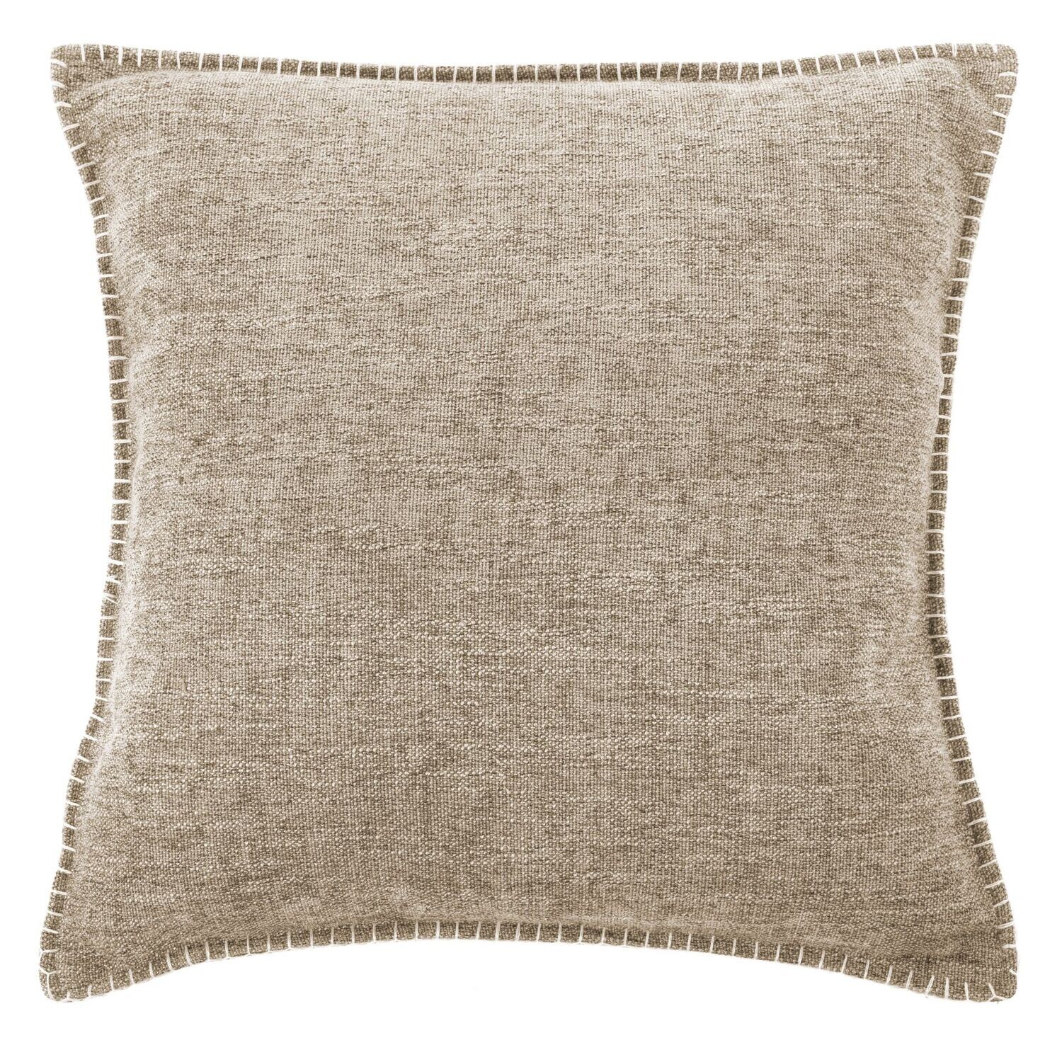 Cuscino con bordi ricamati 45 x 45 cm Sabbia - Tirolix