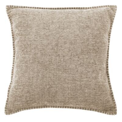 Cuscino con bordi ricamati 45 x 45 cm Sabbia - Tirolix