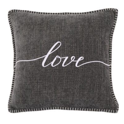 Cuscino con scritta 45 x 45 cm Grigio Scuro - Tirolix
