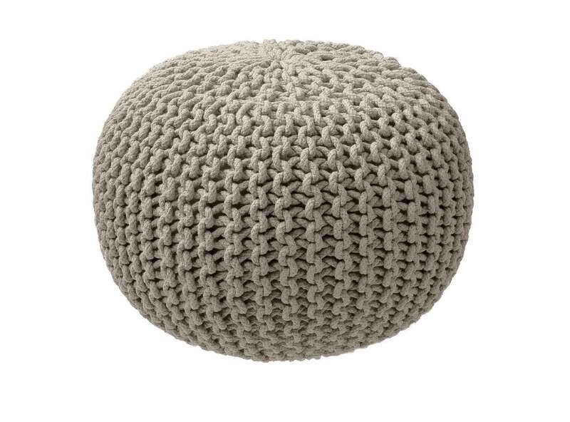 Pouf in maglia 35 x 50 cm Taupe - Tirolix