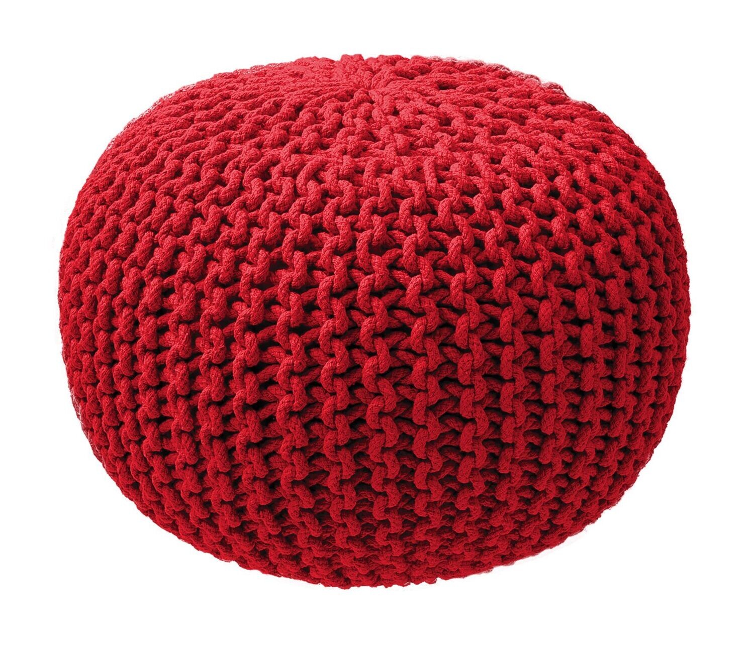 Gestrickter Pouf 35x50 cm Rot - Tirolix