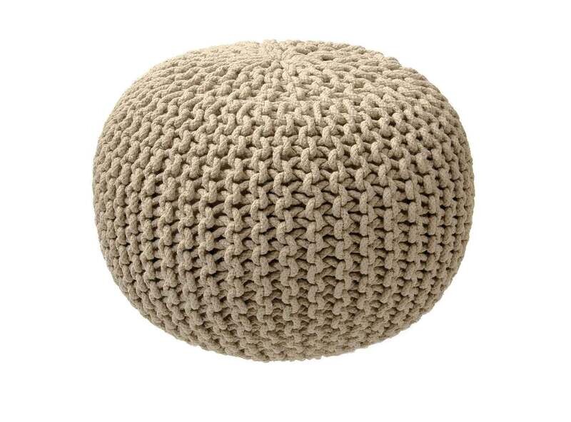 Pouf in maglia 35 x 50 cm Sabbia - Tirolix
