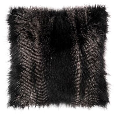 Cuscino in pelliccia volpe 45 x 45 cm Nero - Tirolix