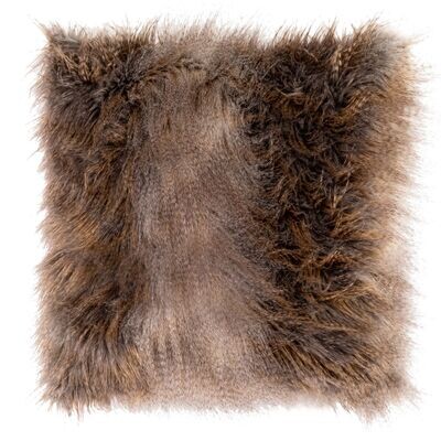 Cuscino in pelliccia volpe 45 x 45 cm Marrone Scuro - Tirolix