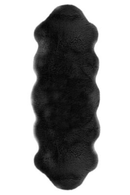 Tappeto in Pelle di Pecora 60x180 cm Nero - Tirolix