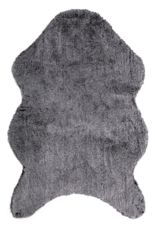 Tappeto in pelliccia di coniglio 60 x 90 cm Grigio - Tirolix