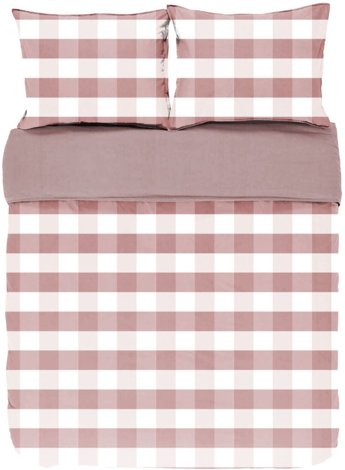 Copripiumino a quadri con federe 240 x 220 cm Rosa - Tirolix