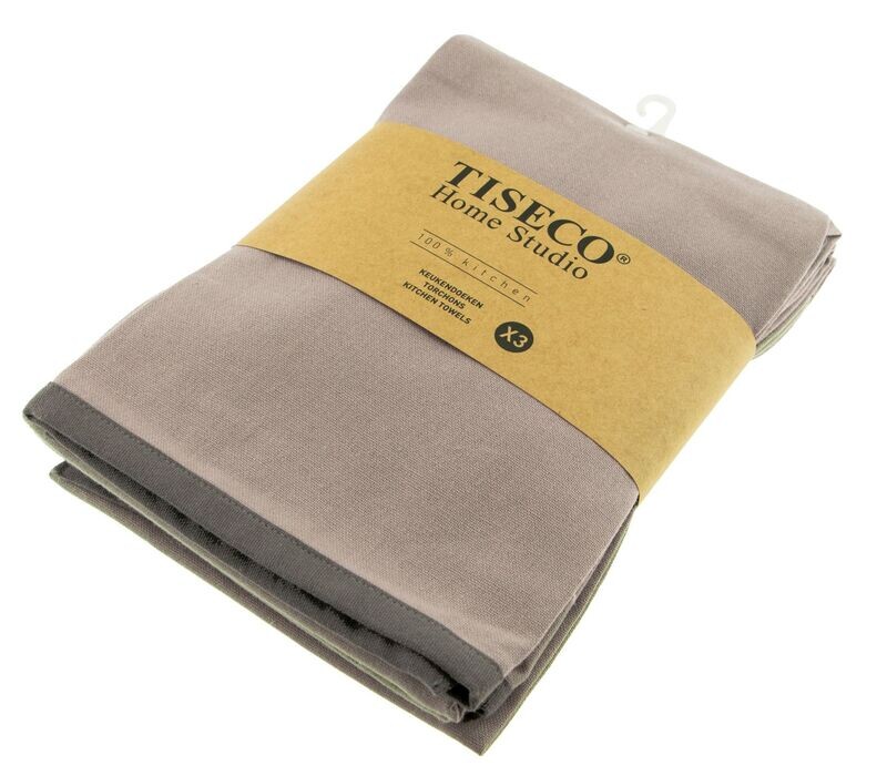 Canovacci/Strofinacci in cotone 3 pezzi 50 x 70 cm Taupe - Tirolix