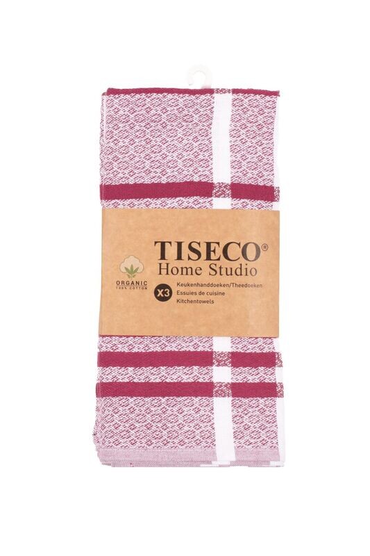 Canovacci/Strofinacci in cotone bio 3 pezzi 50 x 70 cm Rosso - Tirolix