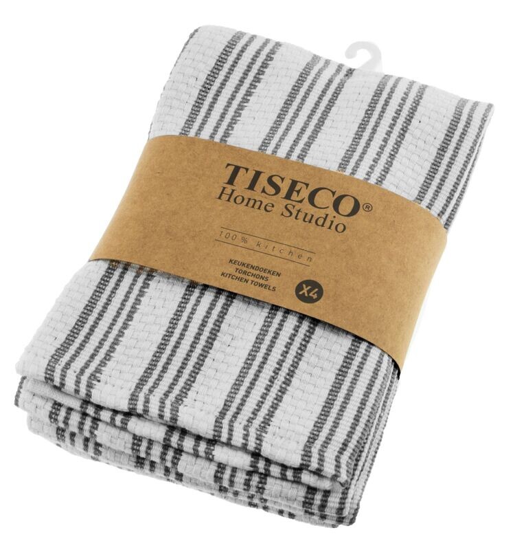 Canovacci/Strofinacci intrecciato 3 pezzi 50 x 70 cm Grigio - Tirolix