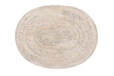 Ovales Rattan Platzset 30x40 cm Weiß - Tirolix