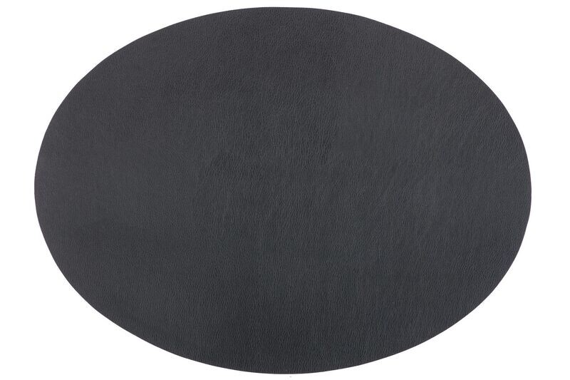 Tovaglietta Ovale Ecopelle 33x45 cm Nero - Tirolix
