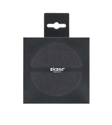 Untersetzer Ecoleder 4 Stk. 10 cm Schwarz - Tirolix