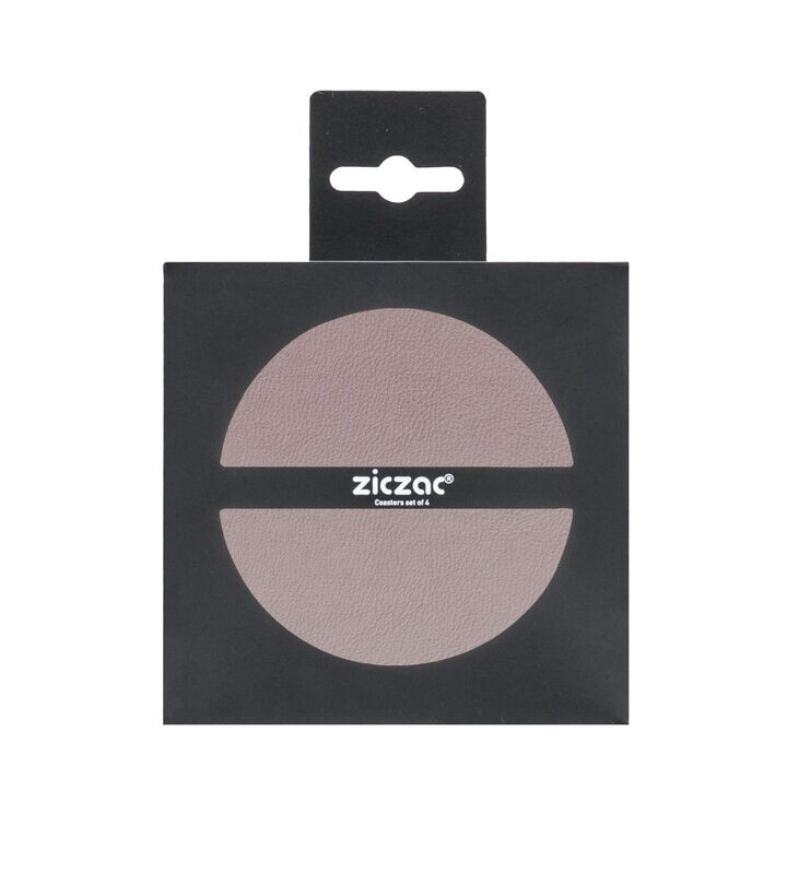 Eco-leather Coasters 4 Pcs. 10 cm Mauve - Tirolix