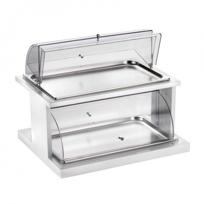 2-tier stand with double refrigerated dome 46 x 59 cm - Pintinox