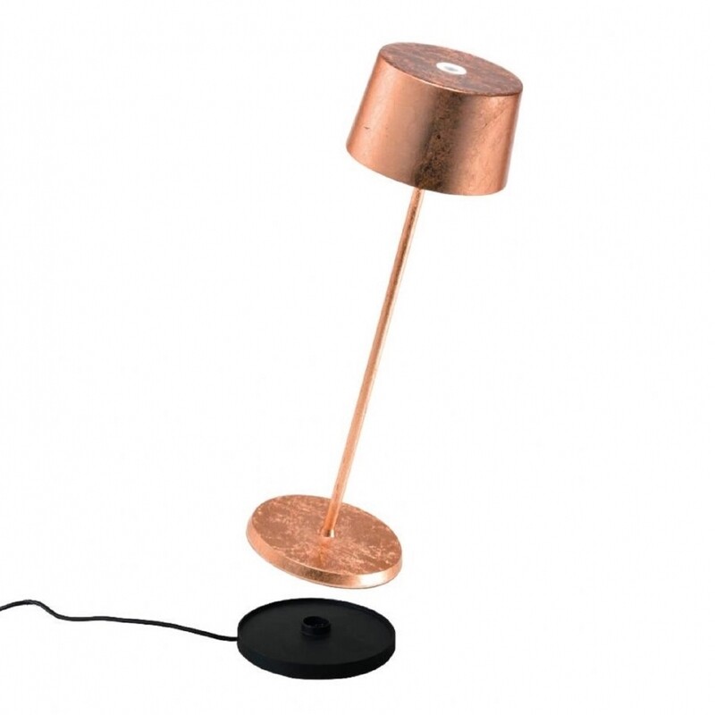 Lampada da tavolo 35 x 11 cm Olivia Foglia Rame - Zafferano