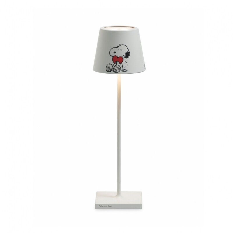 Poldina Pro Snoopy Cuore Lampada da Tavolo Bianco - Zafferano