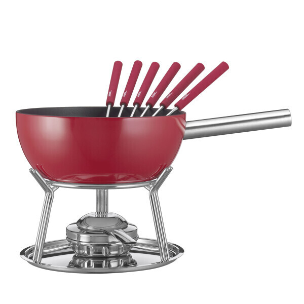 Spring - Set per Fonduta di Formaggio Rosso 23 cm Alu Induction