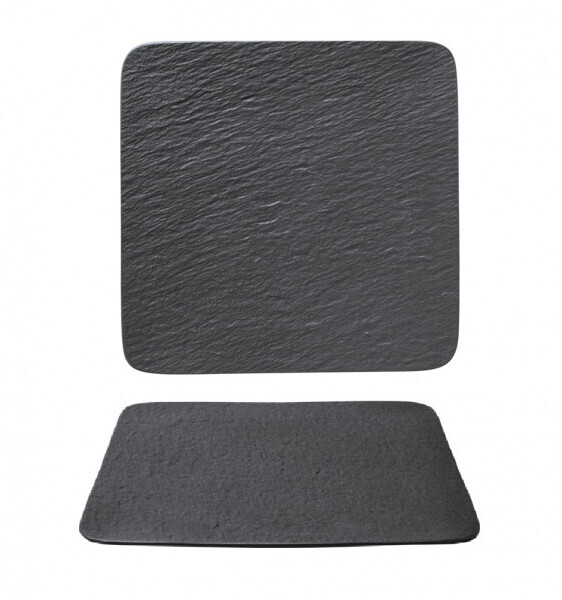 Villeroy & Boch, The Rock Black Shale - Quadratischer flache Teller 32,5 cm