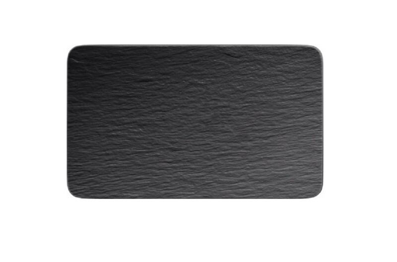 Villeroy &amp; Boch, The Rock Black Shale - Piatto Rettangolare 28x17 cm