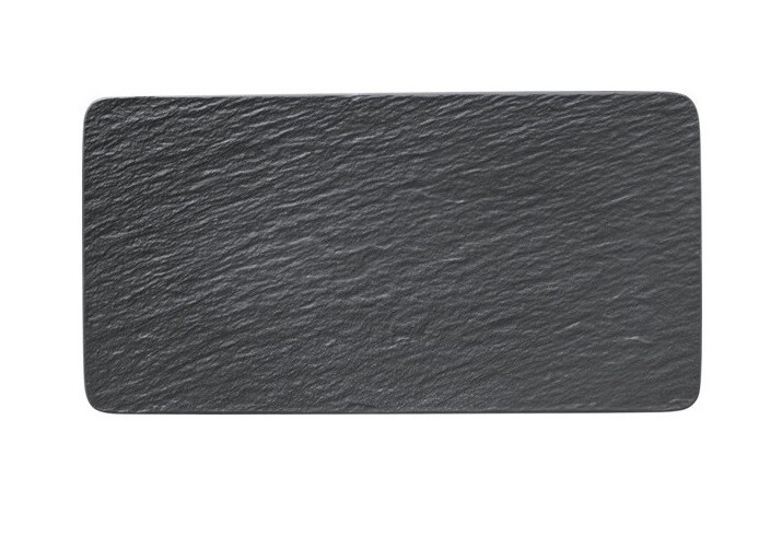 Villeroy &amp; Boch, The Rock Black Shale - Rechteckiger Teller 35x18 cm