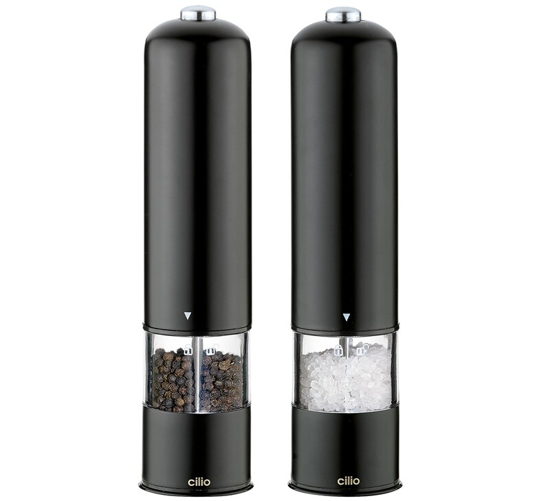 Set macina pepe e sale elettrico 23 cm Nero Bergamo - cilio