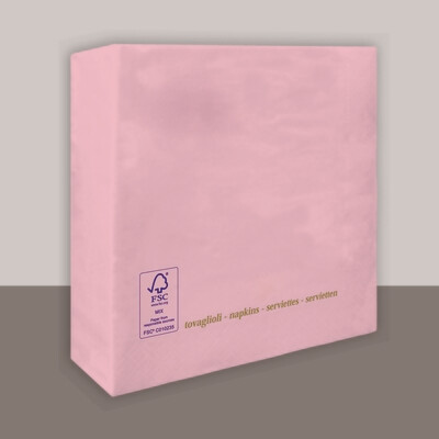 Tovagliolo Rosa tenue 2 veli 25x25 cm - Tirolix