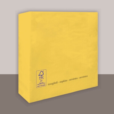 Tovagliolo Giallo limone 2 veli 25x25 cm - Tirolix