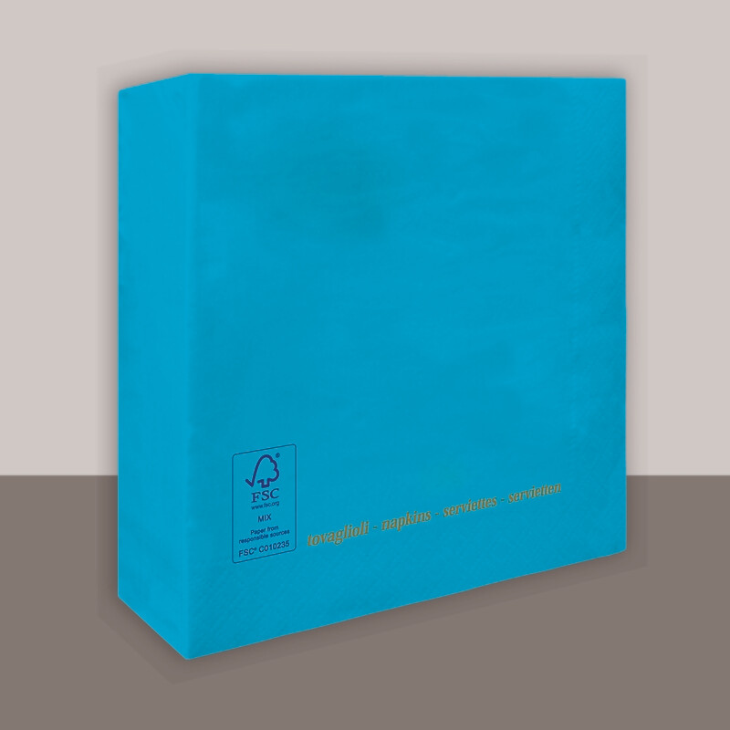 Tovagliolo Turchese 2 veli 25x25 cm - Tirolix
