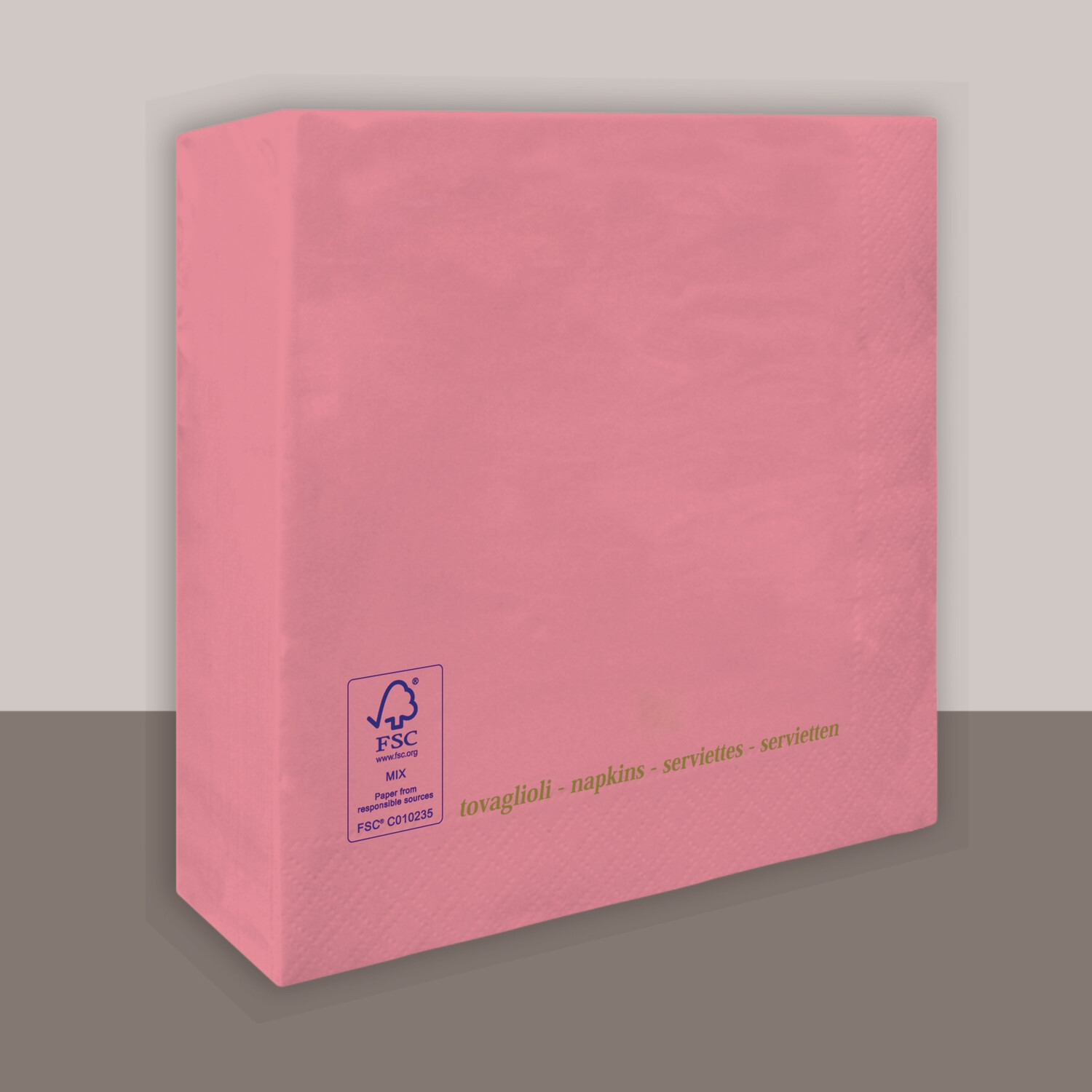 Tovagliolo Rosa schocking 2 veli 25x25 cm - Tirolix
