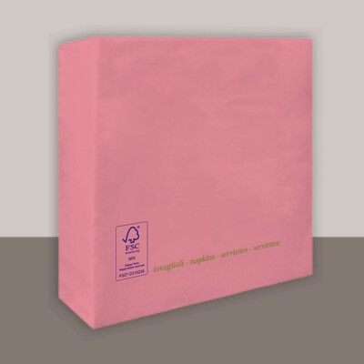 Tovagliolo Rosa schocking 2 veli 25x25 cm - Tirolix